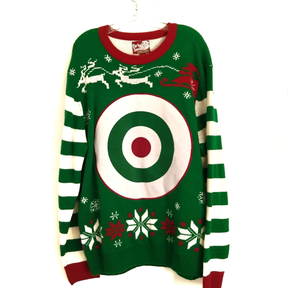 Christmas Party Sweater Target Drinking Game Funny Size Large